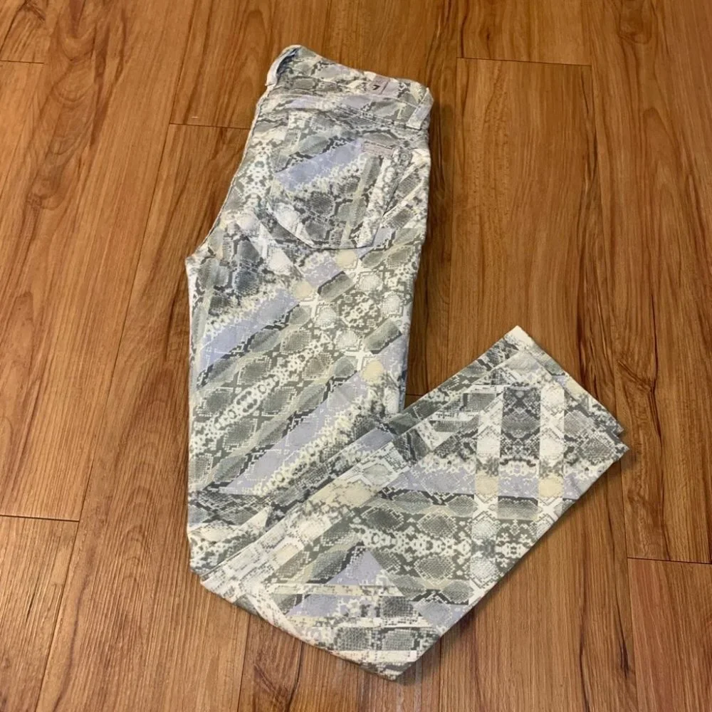 7 For All Mankind Snakeskin Skinny Pants